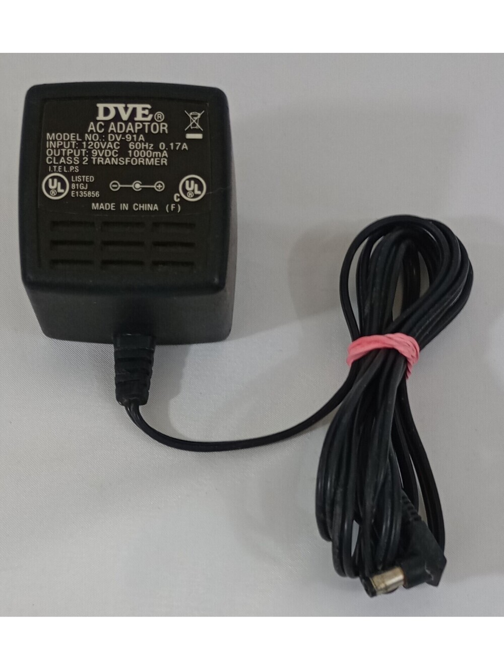 DVE OEM Power Supply AC/DC Adapter In 120V Out 9V DV-91A E135856 Works TESTED
